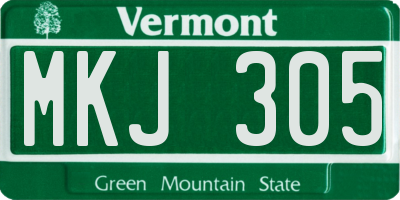 VT license plate MKJ305