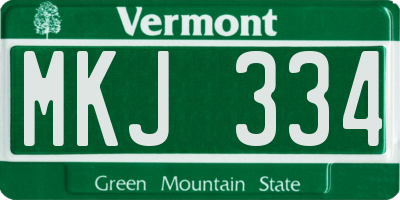 VT license plate MKJ334