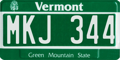 VT license plate MKJ344
