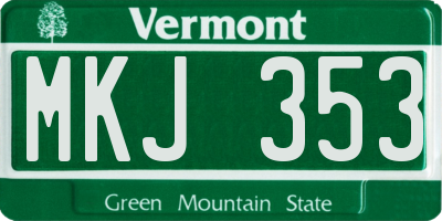 VT license plate MKJ353