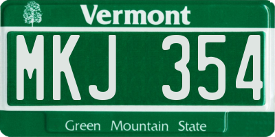 VT license plate MKJ354
