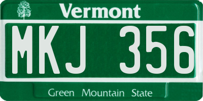 VT license plate MKJ356