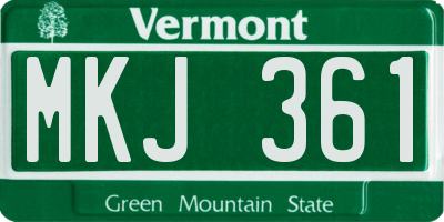 VT license plate MKJ361
