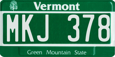 VT license plate MKJ378