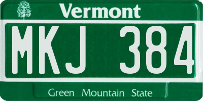 VT license plate MKJ384