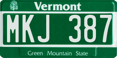 VT license plate MKJ387