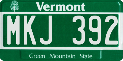 VT license plate MKJ392