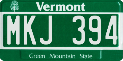 VT license plate MKJ394