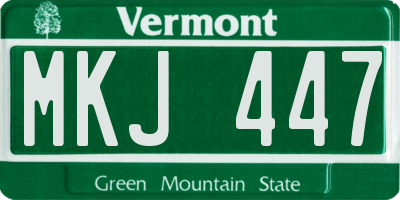 VT license plate MKJ447