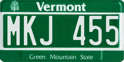 VT license plate MKJ455