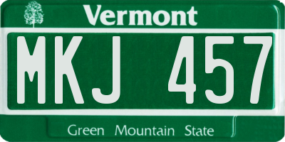 VT license plate MKJ457