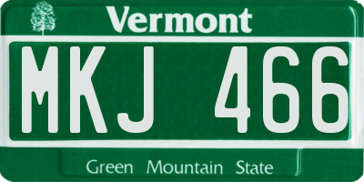 VT license plate MKJ466