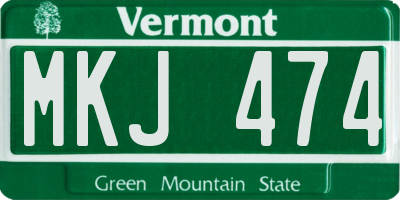 VT license plate MKJ474