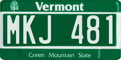 VT license plate MKJ481