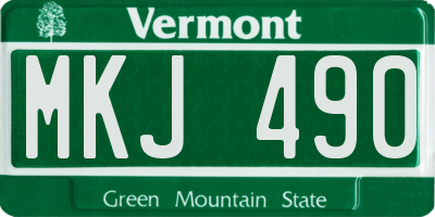 VT license plate MKJ490