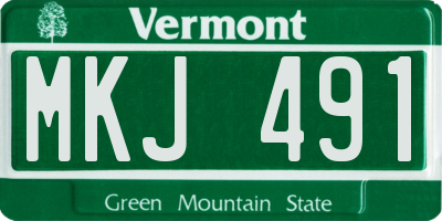 VT license plate MKJ491