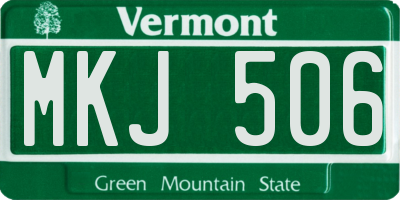 VT license plate MKJ506