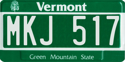 VT license plate MKJ517