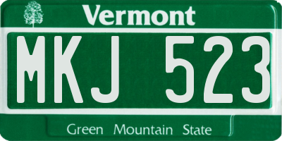 VT license plate MKJ523