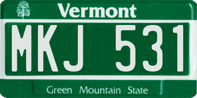 VT license plate MKJ531