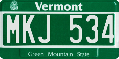 VT license plate MKJ534