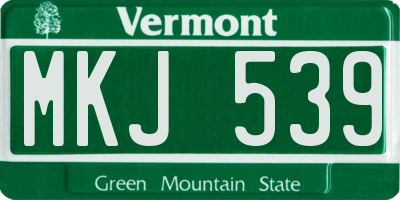 VT license plate MKJ539