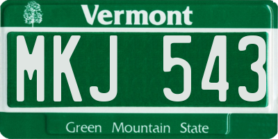 VT license plate MKJ543