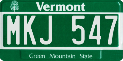 VT license plate MKJ547
