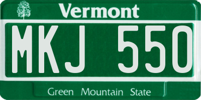 VT license plate MKJ550