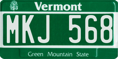 VT license plate MKJ568