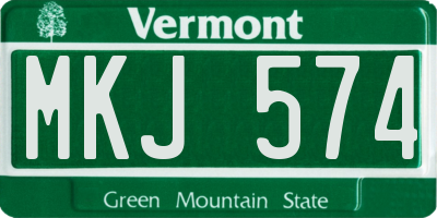VT license plate MKJ574