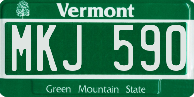 VT license plate MKJ590