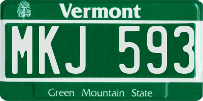 VT license plate MKJ593