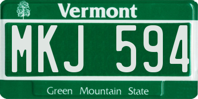 VT license plate MKJ594