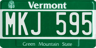 VT license plate MKJ595