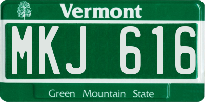 VT license plate MKJ616