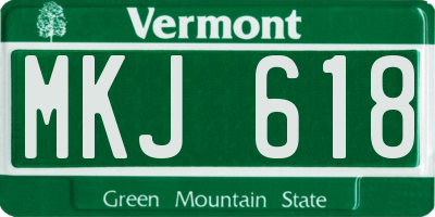 VT license plate MKJ618