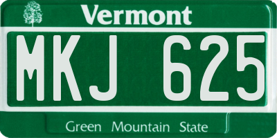 VT license plate MKJ625