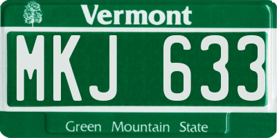 VT license plate MKJ633