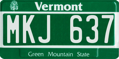 VT license plate MKJ637
