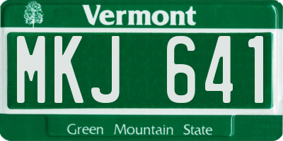 VT license plate MKJ641