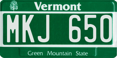 VT license plate MKJ650