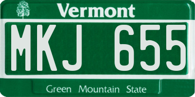 VT license plate MKJ655