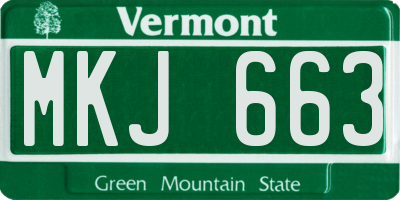 VT license plate MKJ663