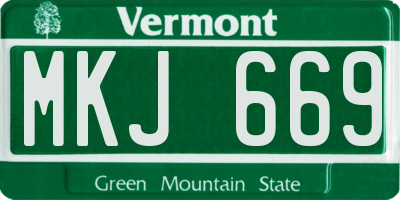 VT license plate MKJ669