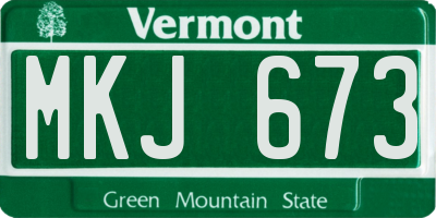 VT license plate MKJ673