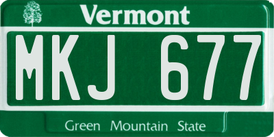 VT license plate MKJ677