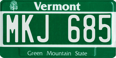 VT license plate MKJ685