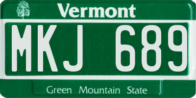 VT license plate MKJ689