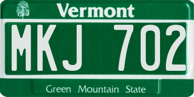 VT license plate MKJ702